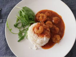 Gambas al curry con arroz. Receta de sardinas en Lata